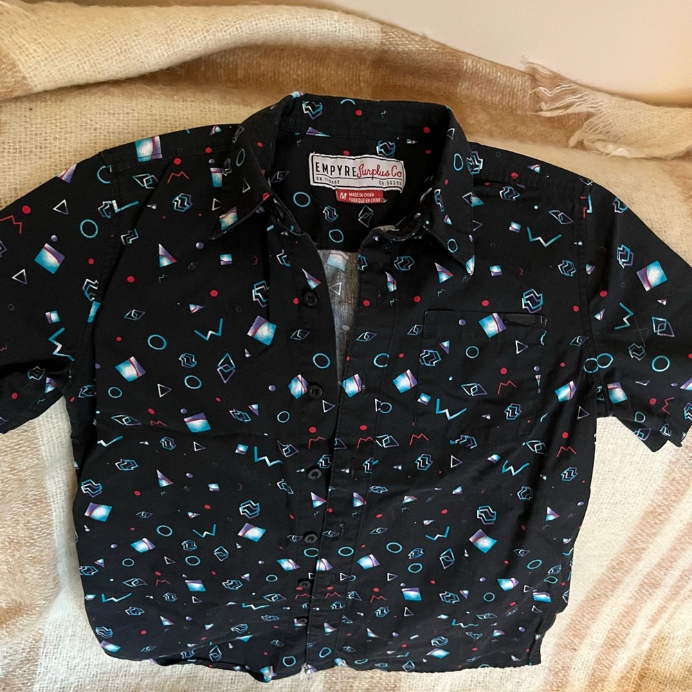 Empyre Black Geometric Short Sleeve Shirt